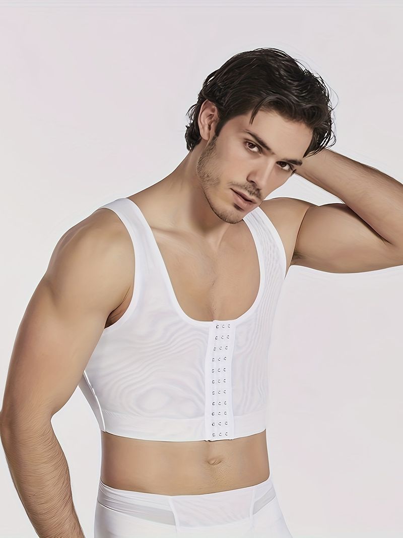 men's clothing vest mesh breathable waist shaping back and abdomen fitness training body shaping vest elastic tights_voghion.com
