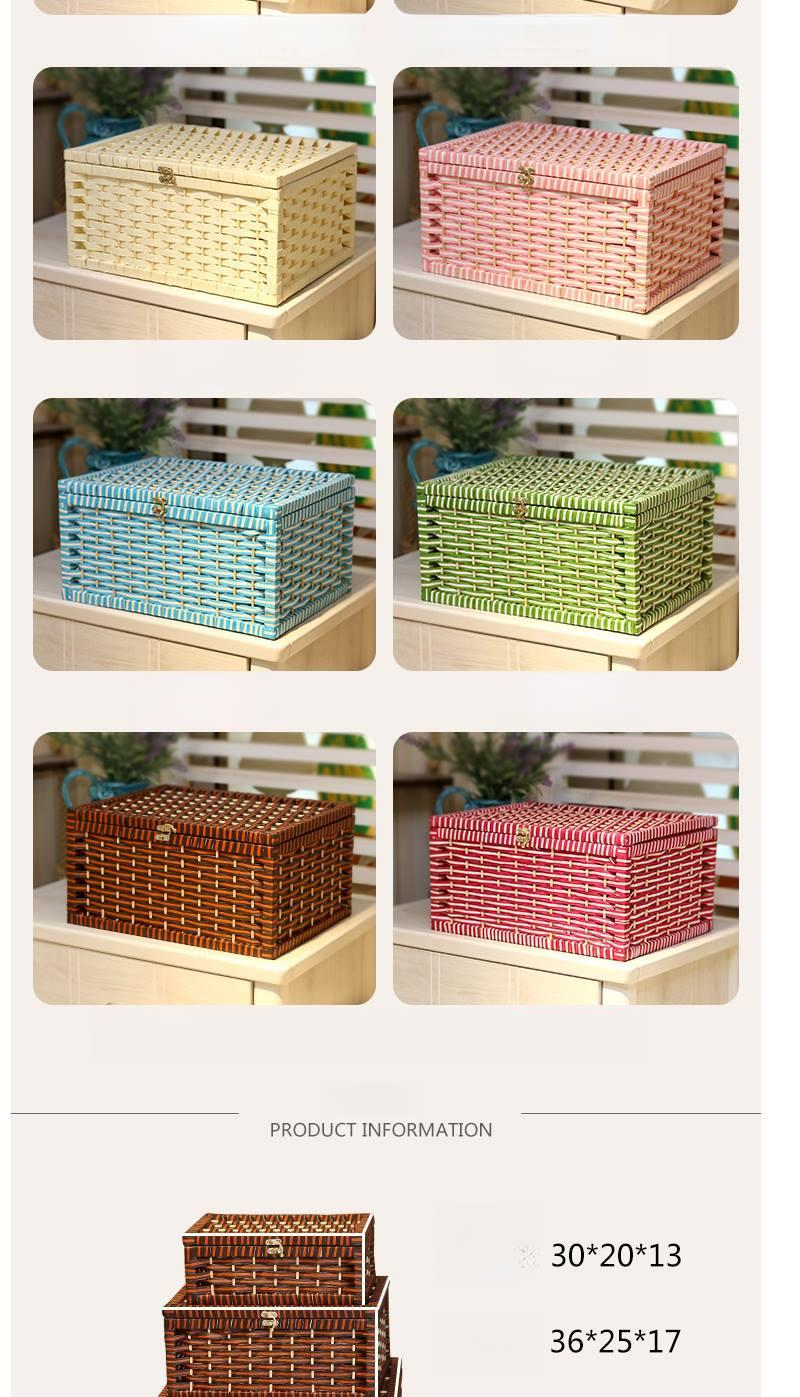 Japanese Style Desktop Woven Miscellaneous Items, Rattan Basket For Cosmetics, Toys, Books, Underwear Storage Box_voghion.com