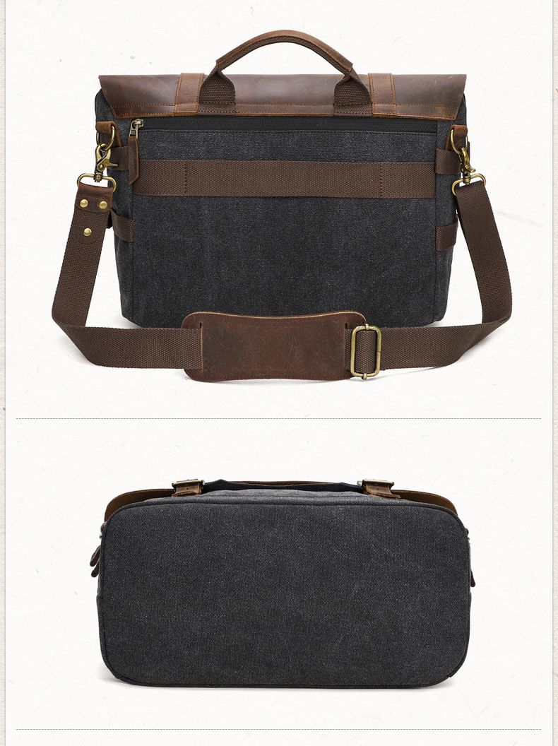 Canvas shoulder bag, casual crossbody, new manufacturer source, retro mailman bag, men's computer bag_voghion.com