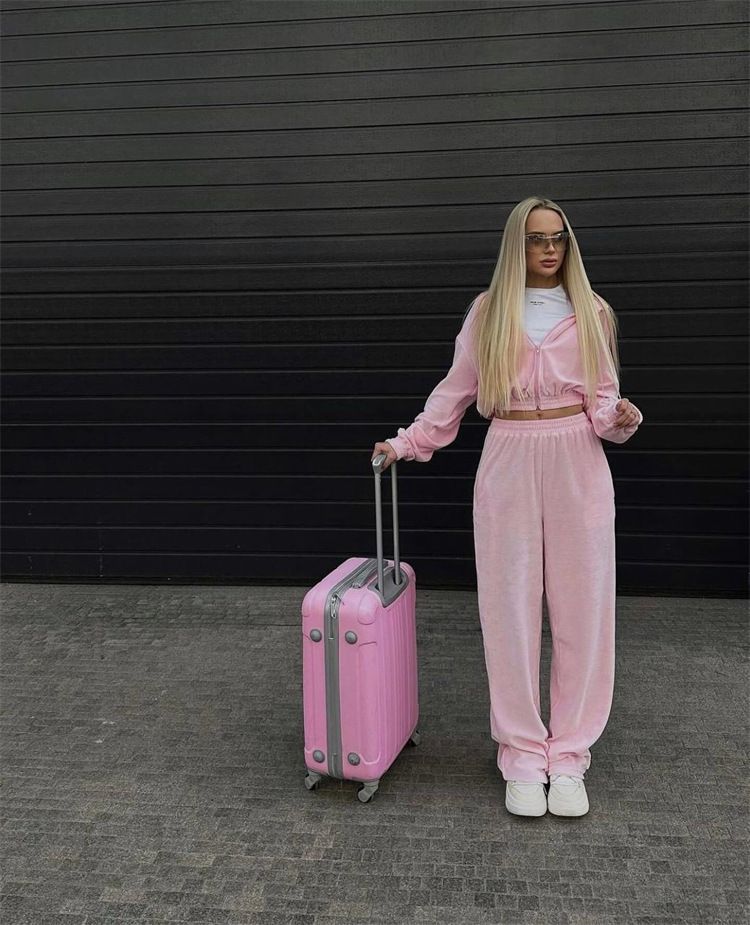 Ensembles pour femmes 2 pièces automne décontracté sport manches longues fermeture éclair 2024 femmes tendance pantalons ensembles cardigan élastique survêtement_voghion.com
