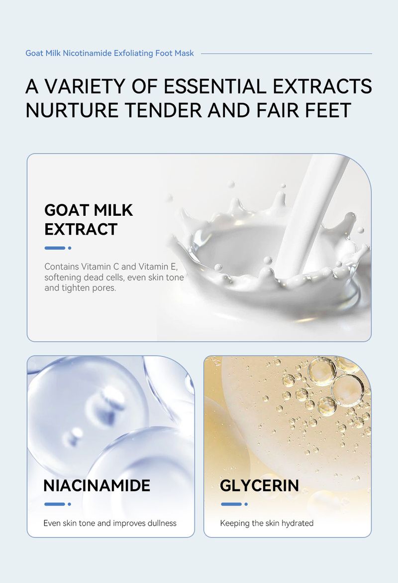 QUIYUM Goat Milk Foot Mask 35g Moisturizing Foot Mask Foot Care_voghion.com