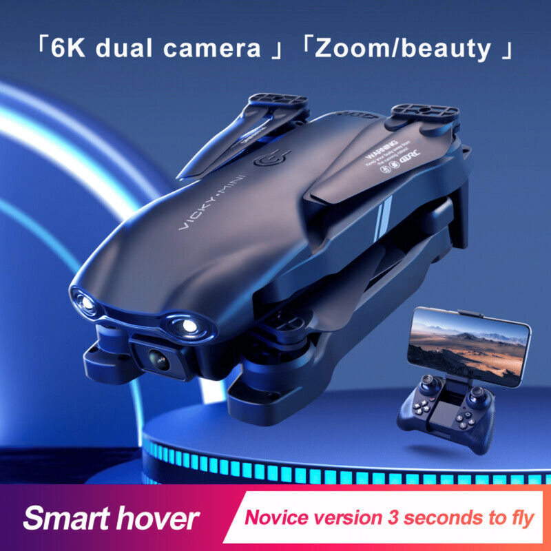 4DRC V13 Mini RC Drone 6K HD Dual Camera WiFi FPV Foldable Quadcopter +2 Battery, Beginners Toys Gifts_voghion.com