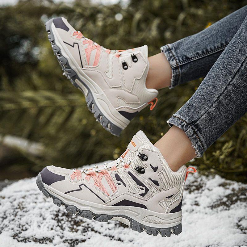 Verdickte Baumwoll-Wanderschuhe für Damen, Paar, Mittelhilfe, Klettern, Langlauf, Wandern, Sport, Wanderschuhe_voghion.com