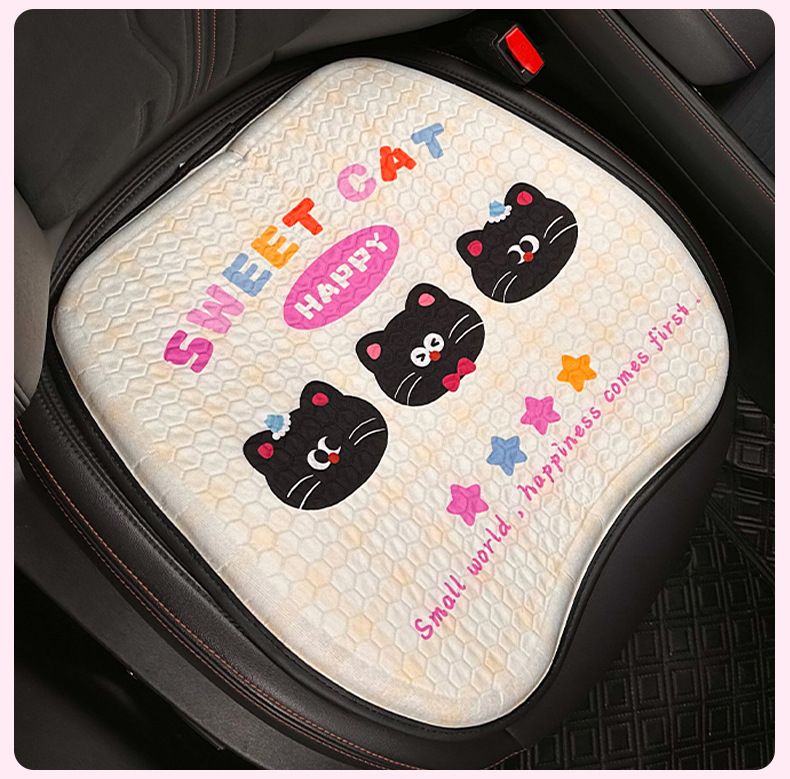 Schattige cartoon auto zomer verkoelende gel ijs zijde ademende pad all-season universeel antislip zitkussen_voghion.com