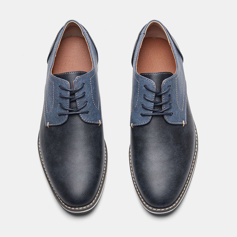 Herrenschuhe Große Herren Freizeitschuhe Modische leichte Herrenschuhe Farblich passende atmungsaktive Herren Lederschuhe_voghion.com