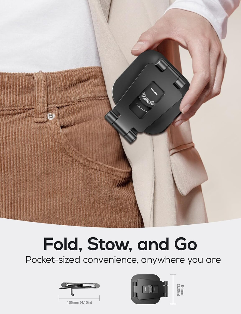 Rotatable Cell Phone Stand, Fully Adjustable Foldable Desktop Phone Holder Cradle Dock, Compatible With All 4-8'' Phones, Desk Accessories_voghion.com