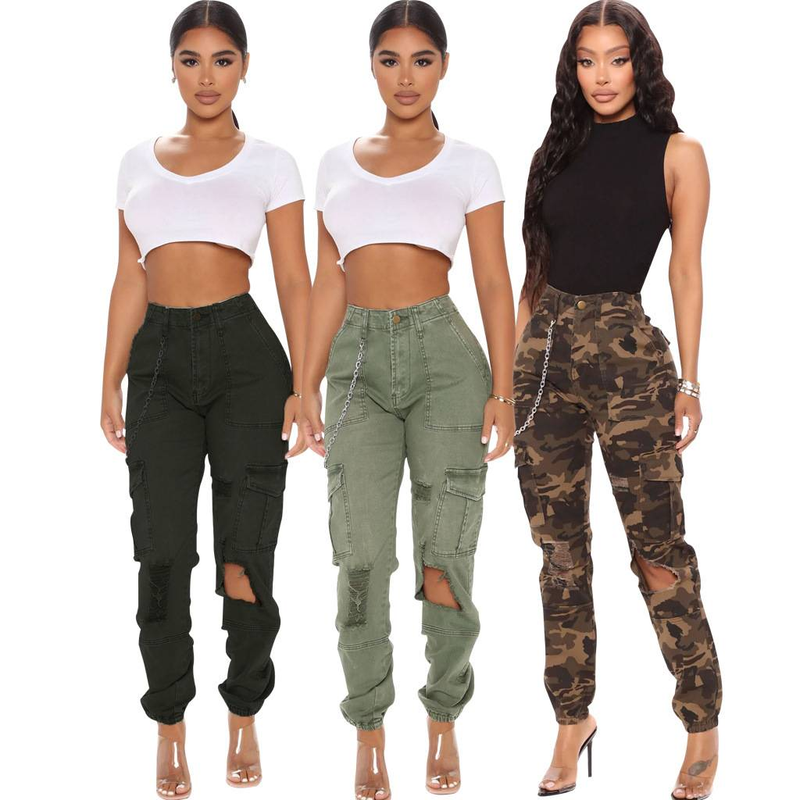 European And American Fashion Slim Camouflage Print Comfortable Casual Stretch Overalls_voghion.com