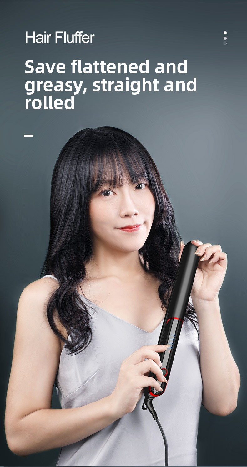 2-In-1 Hair Straightener & Curling Iron - Fast Heating Styling Tool With Ceramic Plates (Dual Voltage Adjustable Temperature Travel-Friendly)_voghion.com