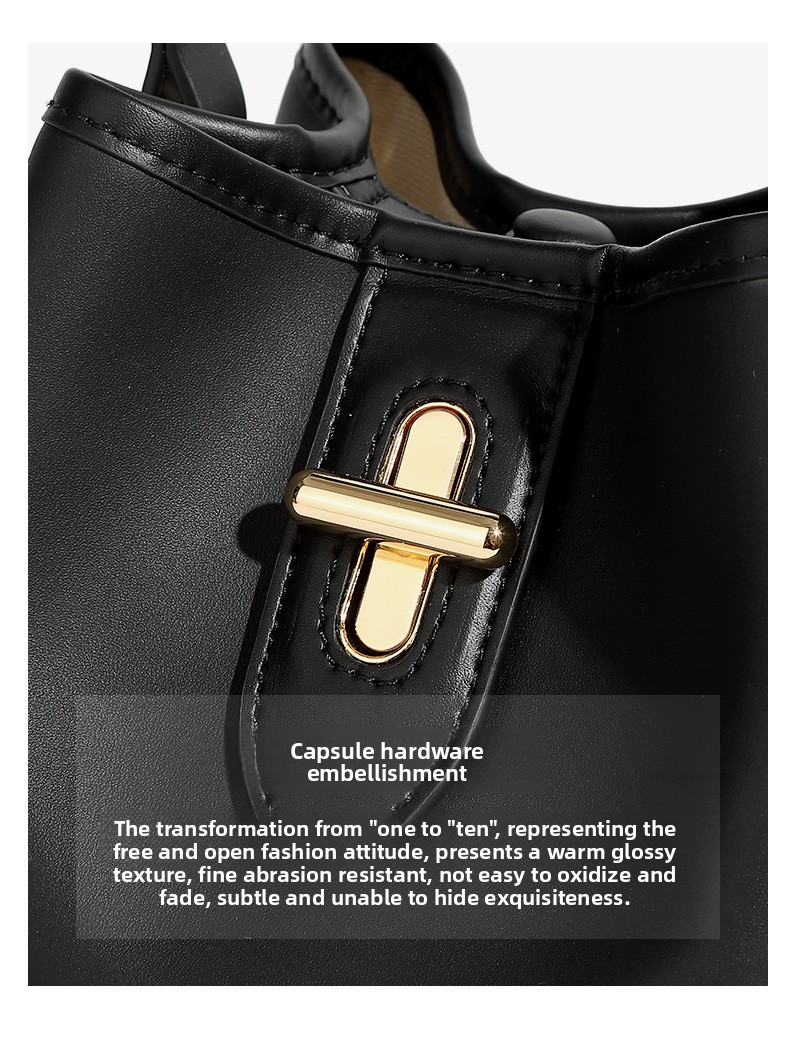 Borsa a secchiello con tracolla in vera pelle per donna - Borsa a mano minimalista alla moda e di lusso (tracolla regolabile compatta e spaziosa)_voghion.com
