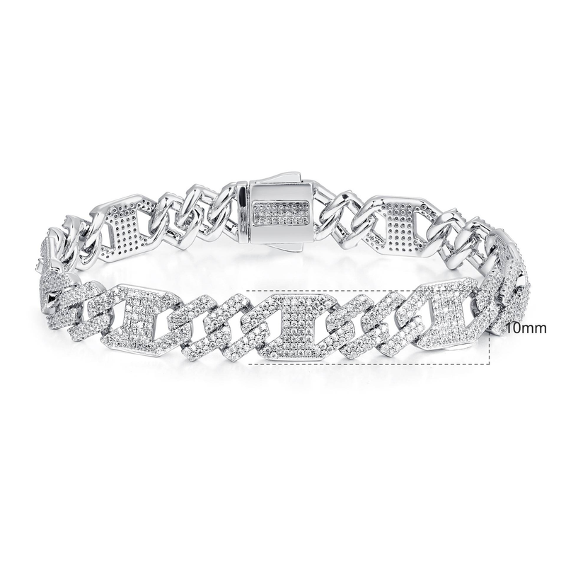 Heren- en damessieraden Hip Hop Cubaanse schakelarmband met zirkoniastenen, stevige veersluiting, high-end modestatement voor een trendy stijl_voghion.com