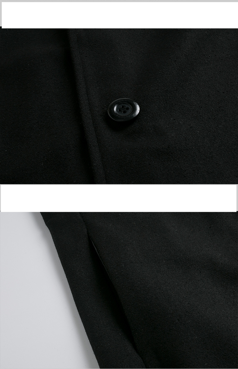 Roupas masculinas Outono e inverno Casaco de lã masculino estilo coreano Slim Fit Plus Algodão Comprimento médio Corta-vento Casaco de lã masculino em lote_voghion.com