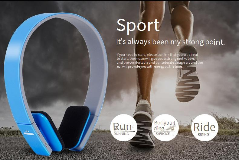 AEC BQ618 Wireless Bluetooth Headphones - Over-Ear Stereo Bass Headset With Built-in Mic For Sports, Running, Gym_voghion.com