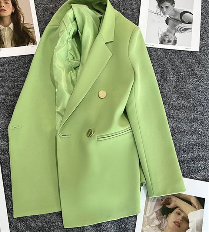 Damen-Zweireiher-Blazer mit Karomuster – Slim-Fit-Jacke für Frühling und Herbst (mehrere Farben und Größen)_voghion.com