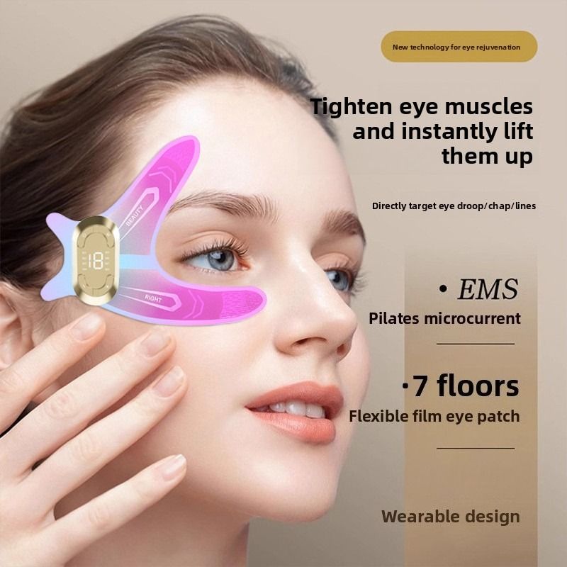 Appareil de beauté pour les yeux à microcourant - Atténue les ridules et les cernes pour un effet liftant et raffermissant (Masseur pour les yeux et le visage)_voghion.com
