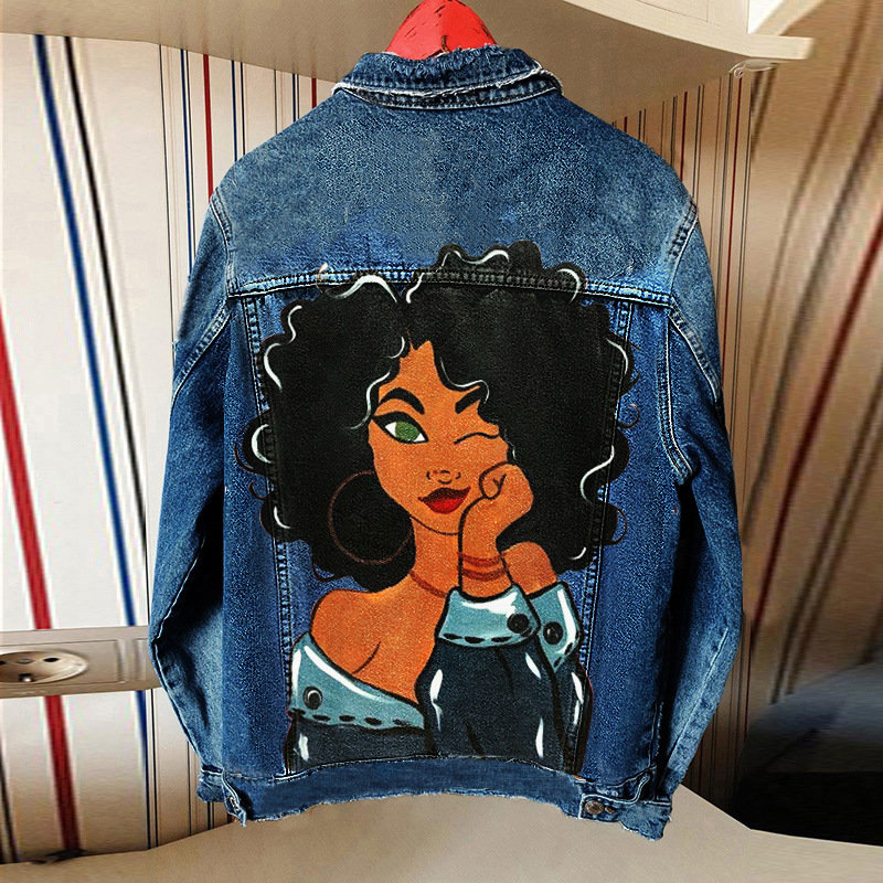 Dam 2023 höst och vinter ny jeansjacka lös ledig jeansjacka dam_voghion.com
