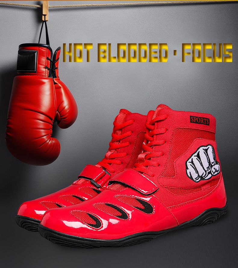 Chaussures de boxe, chaussures d'entraînement pour hommes et femmes, chaussures de sport, squats, soulevés de terre, combat, taekwondo, chaussures de combat professionnelles, chaussures de lutte_voghion.com