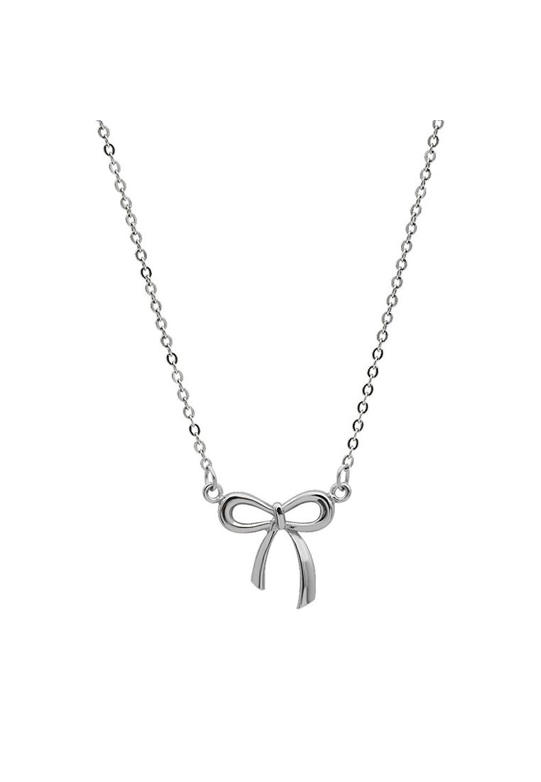 LDR9051 S925 Silver Mini Bow-tie Necklace_voghion.com