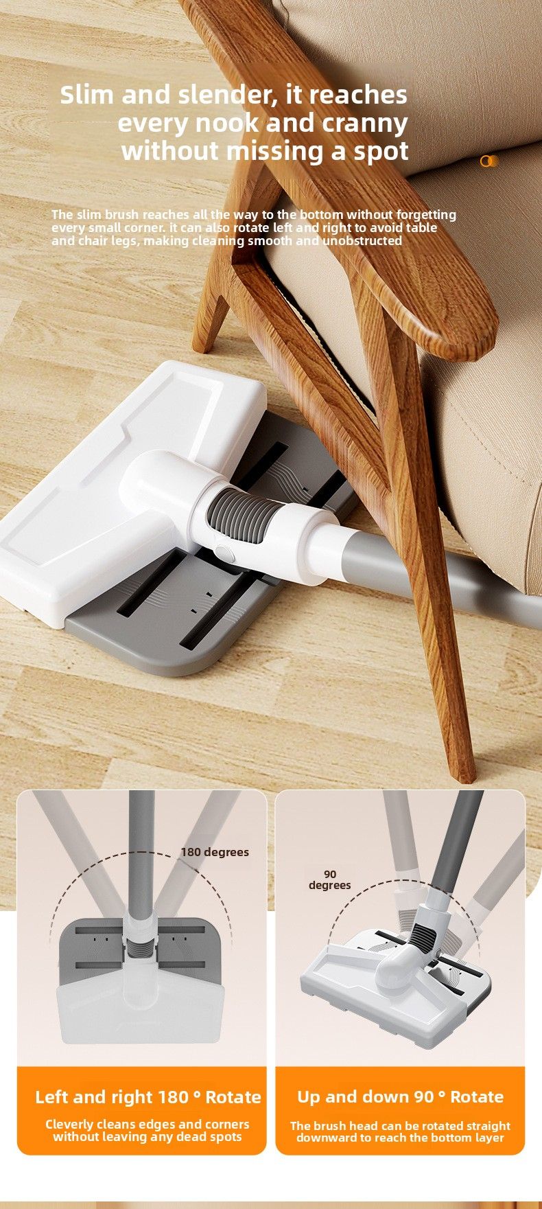 Aspirateur domestique tout-en-un sans fil intelligent anti-acariens grande aspiration lavage et remorquage aspirateur portable intégré_voghion.com