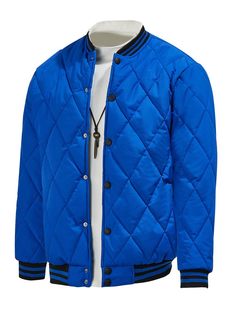 Wattierte Baseballjacke für Herren – Streetwear-Bomberjacke mit Fleecefutter (Wintertaugliche Oberbekleidung für urbanen und lässigen Look)_voghion.com