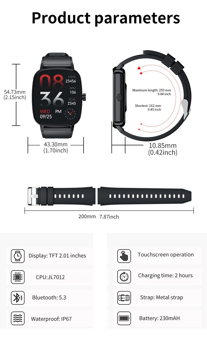AW63 Smart Watch Sports Health Bluetooth Call Bracelet Smartwatch_voghion.com