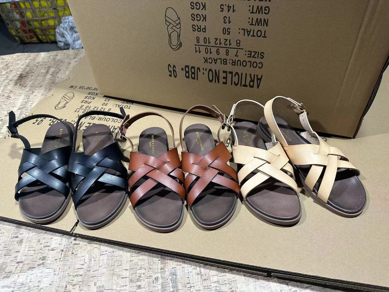 Women's Shoes trade original single cross genuine leather women's sandals comfortable flat bottom open toe new trendy women's shoes_voghion.com