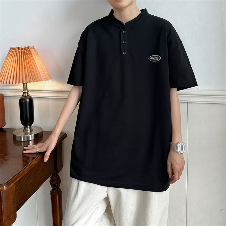 Trendy Five Sleeve Hong Kong Style Fashionable Men's Polo Shirt, Youthful Fashion Trend, Lazy Summer_voghion.com