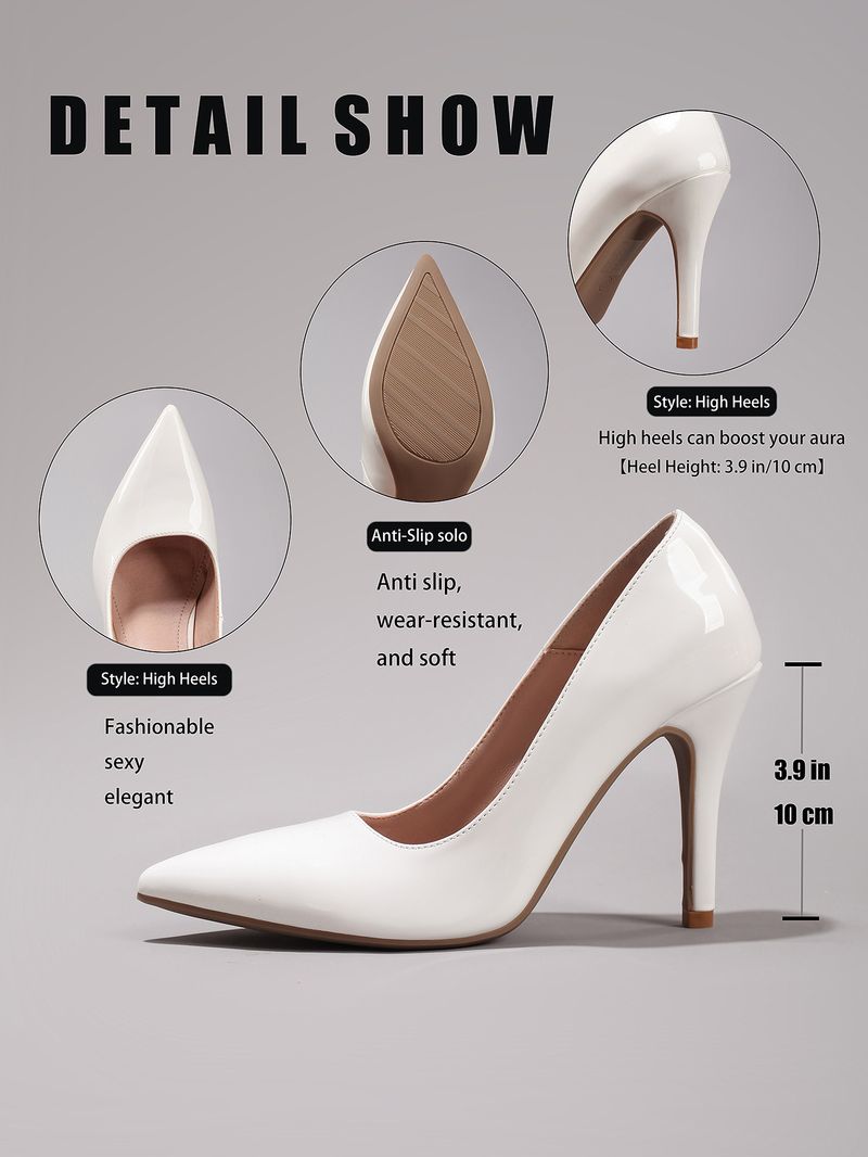 Einfach a villfälteg Lackleder Héichhielschong, elegant a sexy Party Dance Hochzäit spitz Stiletto Sandalen, grenziwwerschreidend exklusiv_voghion.com