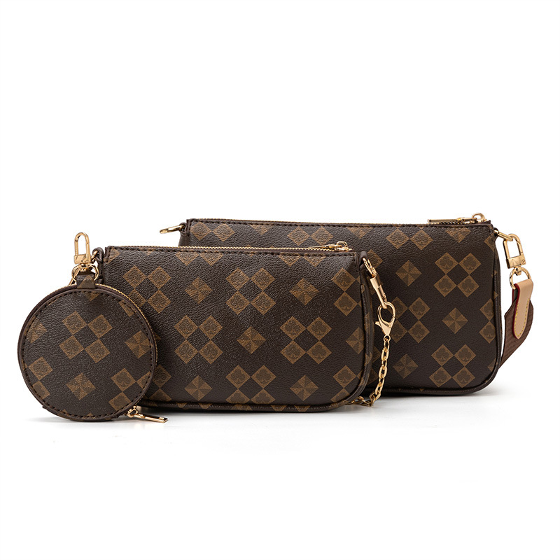 Combination Bag Fashionable Women's Crossbody Bag Chain Three-piece Set Mahjong Bag Three-in-one Shoulder Armpit Bag_voghion.com