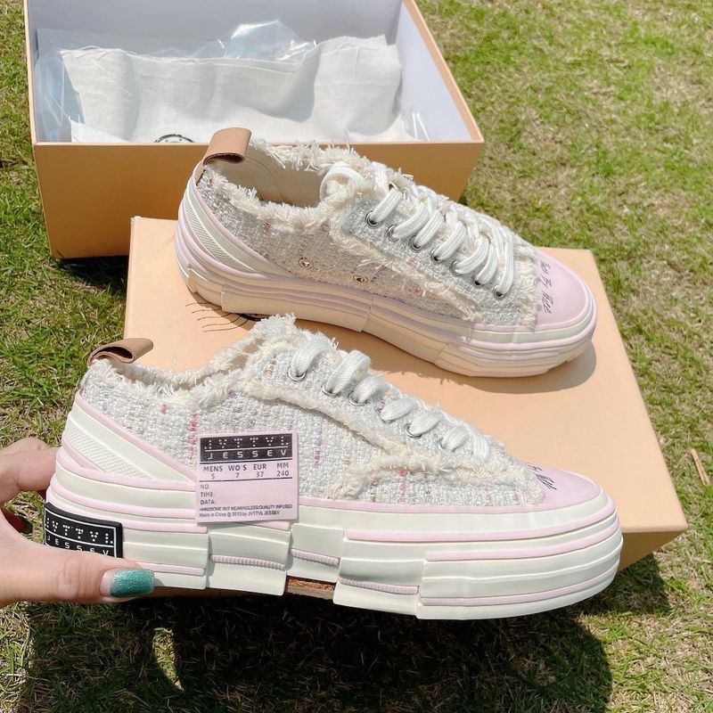 Damen Canvas Schuhe Neue Farbwechsel Bettlerschuhe Dicke Sohle Erhöhte Vulkanisierte Halbe Drag Frauen_voghion.com