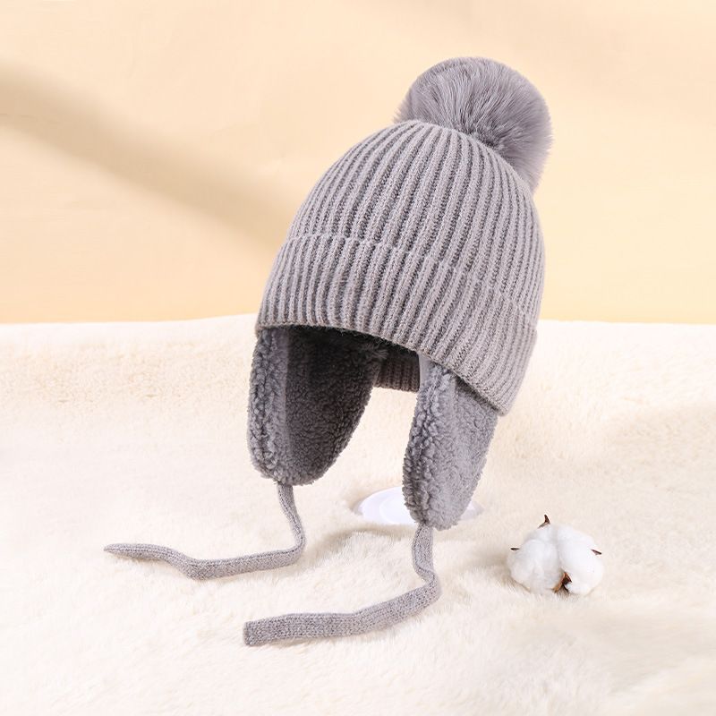 Abbigliamento per bambini Cappello per bambini lavorato a maglia Protezione per le orecchie del bambino e cappello in filo soffice_voghion.com