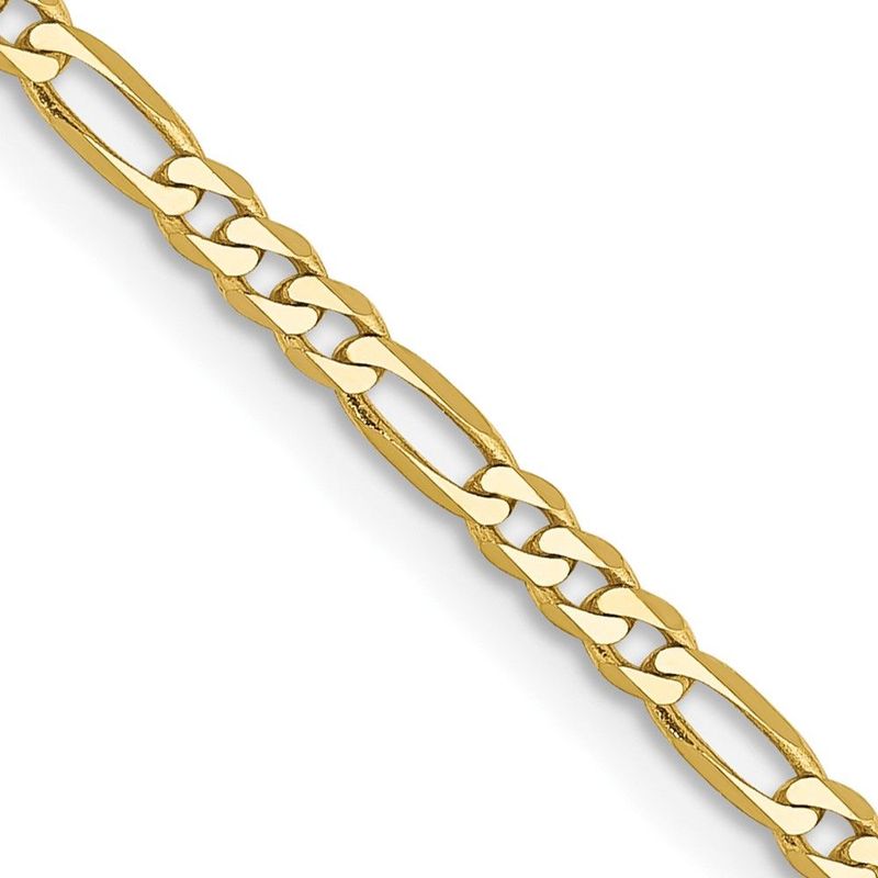 10k 2.2mm Flat Figaro Chain_voghion.com
