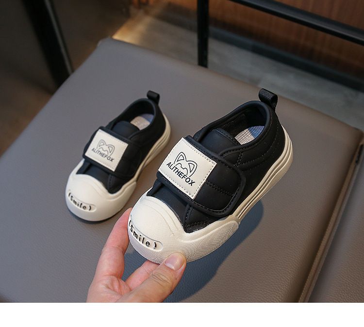 2024 Herbst Neue Kinder Canvas Klettverschluss Shell Kopf Koreanische Ausgabe Jungen Casual Single Mädchen Board Schuhe_voghion.com