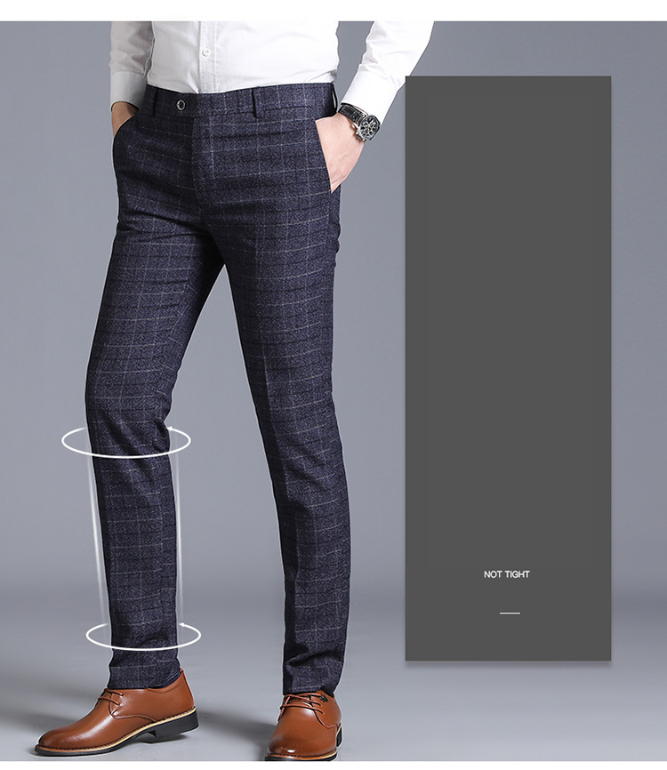 Roupas masculinas da moda, calças xadrez de negócios, terno formal masculino combinando_voghion.com