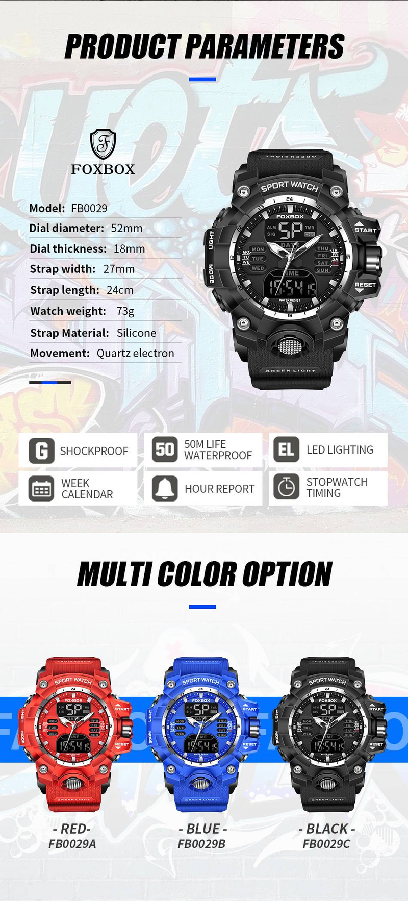 Dual Display Sports Watch For Kids - Analog & Digital Timekeeping, Waterproof, Durable Silicone Band, Mineral Glass, Zinc Alloy Case_voghion.com