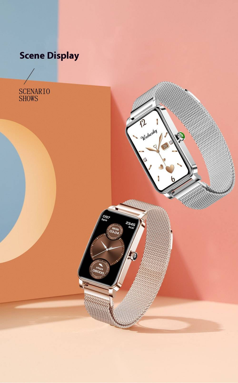 ZX19 Smart Watch For Women With Heart Rate Blood Pressure Oxygen Monitor, Menstrual Cycle Tracker, 10+ Sports Modes, IP68 Waterproof_voghion.com
