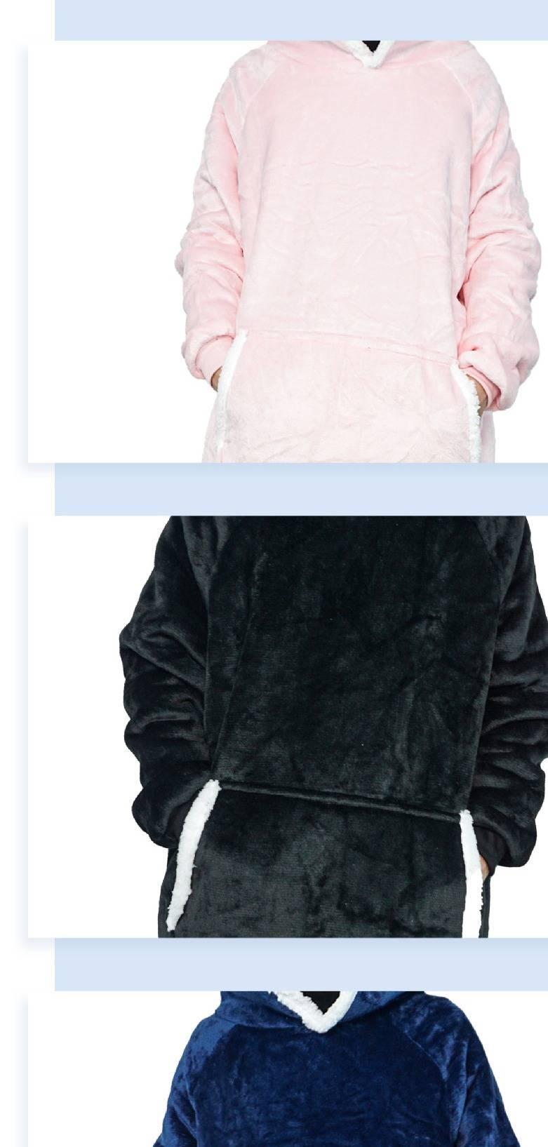 Extra-Long Fleece Snuggle Blanket With Pockets - 120cm/150cm TV Watching Robe For Couples & Families_voghion.com