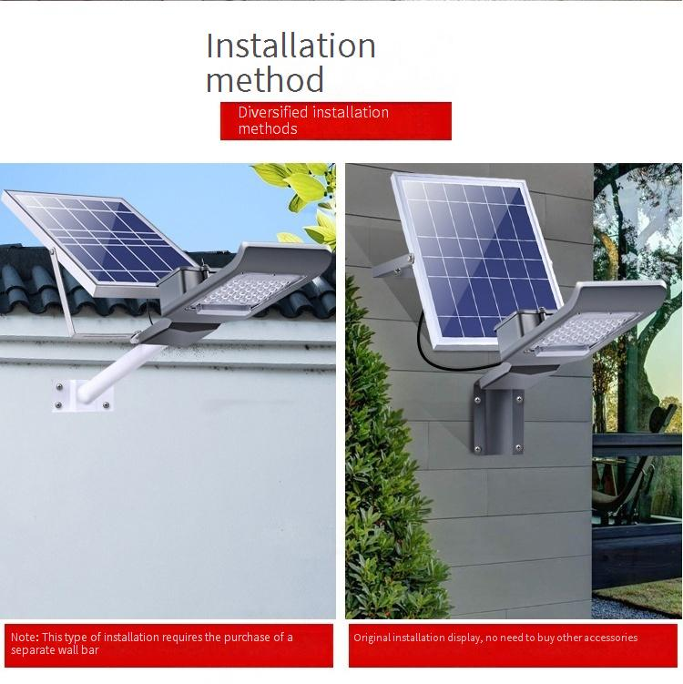 Applique a LED ad energia solare con telecomando - Lampada da giardino impermeabile per esterni, per illuminazione di cortili, vialetti e comunità (palo alto da 20 W)_voghion.com