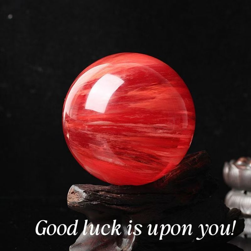 Natural Red Crystal Ball - Brings Good Fortune, Promotes Prosperity, Protects The House, Suitable For Moving, Gift Item For Decoration_voghion.com