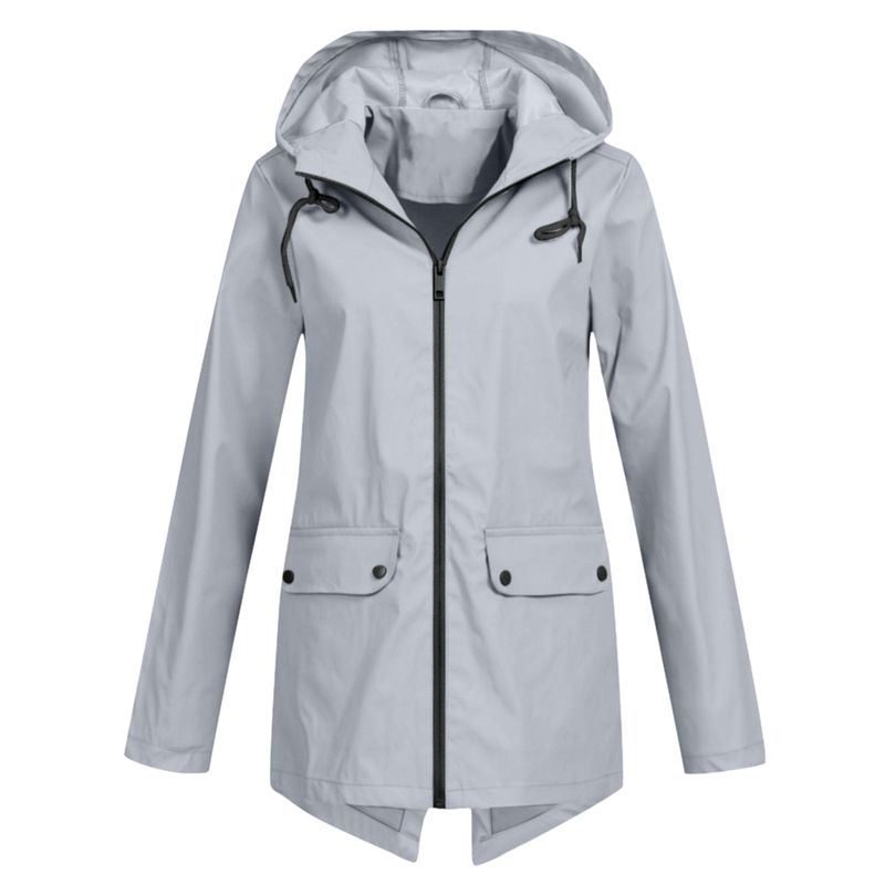 Leichte, wasserdichte Regenjacke mit Kapuze für Damen – Winddichter Outdoor-Mantel, atmungsaktives Polyester, Reißverschluss, Slim Fit (S-XXXL)_voghion.com
