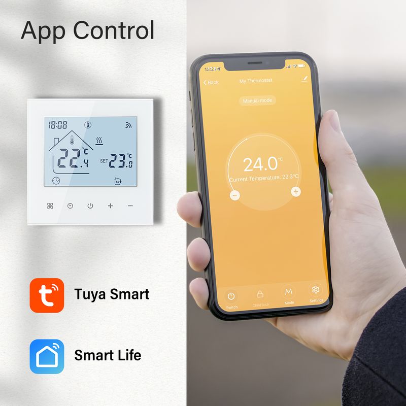 Thermostat Wifi Beok pour système de chauffage Underor Thermorégulateur intelligent Tuya Fonctionne avec Google Home Alice Alexa_voghion.com