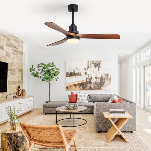 52 Inch Ceiling Fan Light With 6 Speed Remote Reversible Energy-saving DC Motor_voghion.com