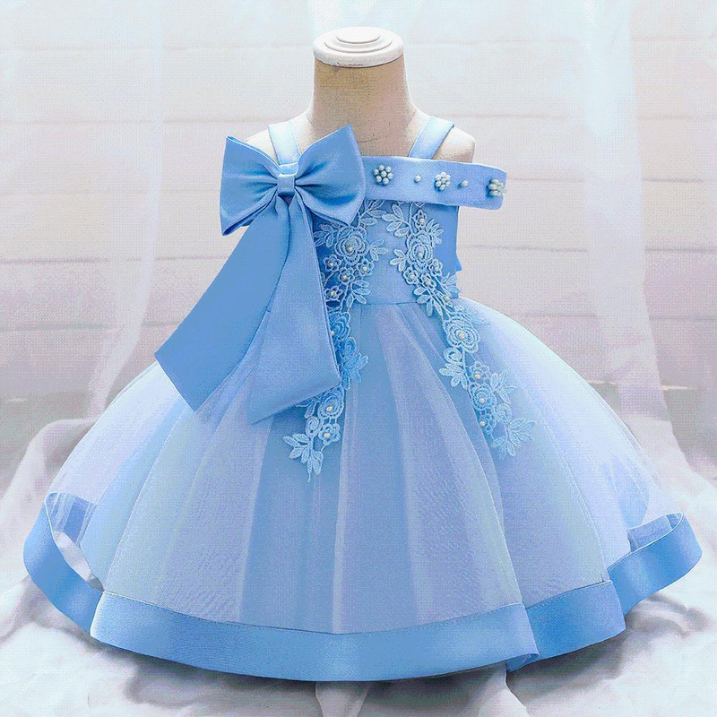 Abito da sposa per bambina 2025 (70-100 cm) | Tutù da principessa con ricami di perle e spalle scoperte per eventi estivi_voghion.com