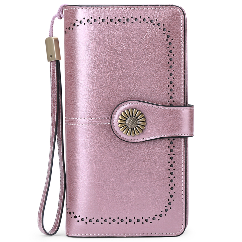 Cartera de mano de microfibra con cremallera larga para mujer, de gran capacidad, con RFID_voghion.com