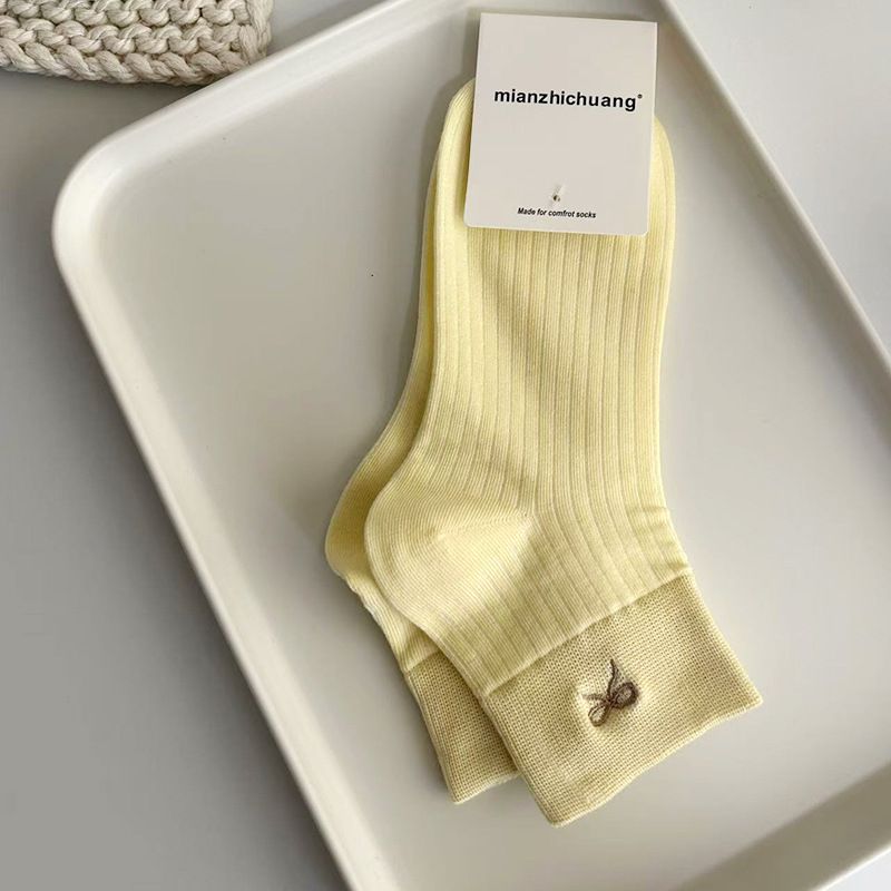 Internet Celebrity Bow Children's Summer Ballet Socks White Cotton Socks College Style_voghion.com
