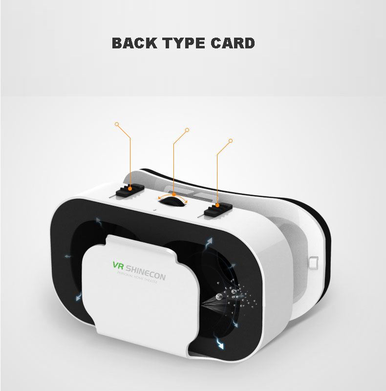 Shinecon 3D VR-briller Virtual Reality Viar Goggles Headset-enheder Smart hjelmlinser til mobiltelefon Mobil_voghion.com