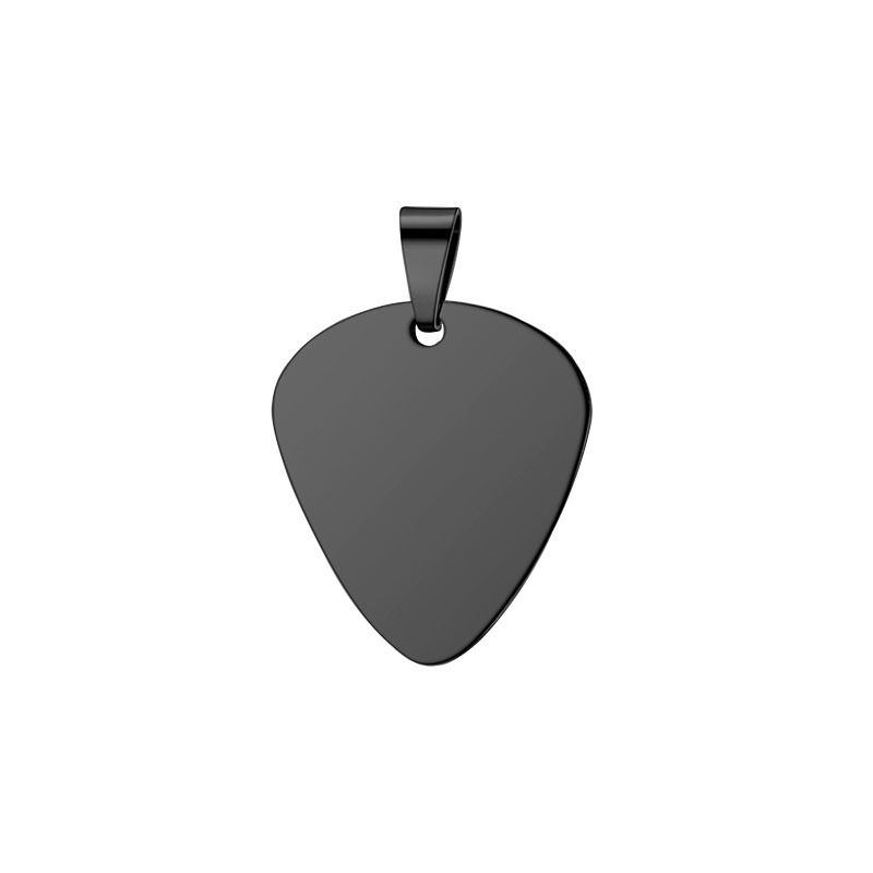 Collana con chitarra in metallo Pecque con incisione, pendente in acciaio al titanio anti-scolorimento, ciondolo in acciaio inossidabile per coppia, per uomo e donna_voghion.com