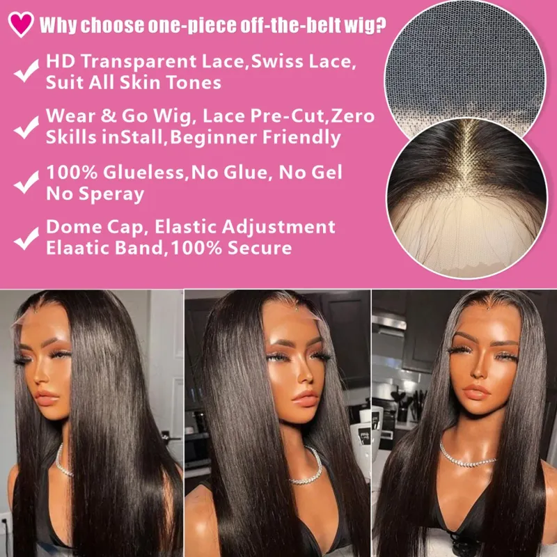 Wear And Go Glueless Paryk Pre-Plucked 5x5 HD Lace Closure Brasiliansk Remy Ægte Hår Parykker Til Kvinder Med Babyhår_voghion.com