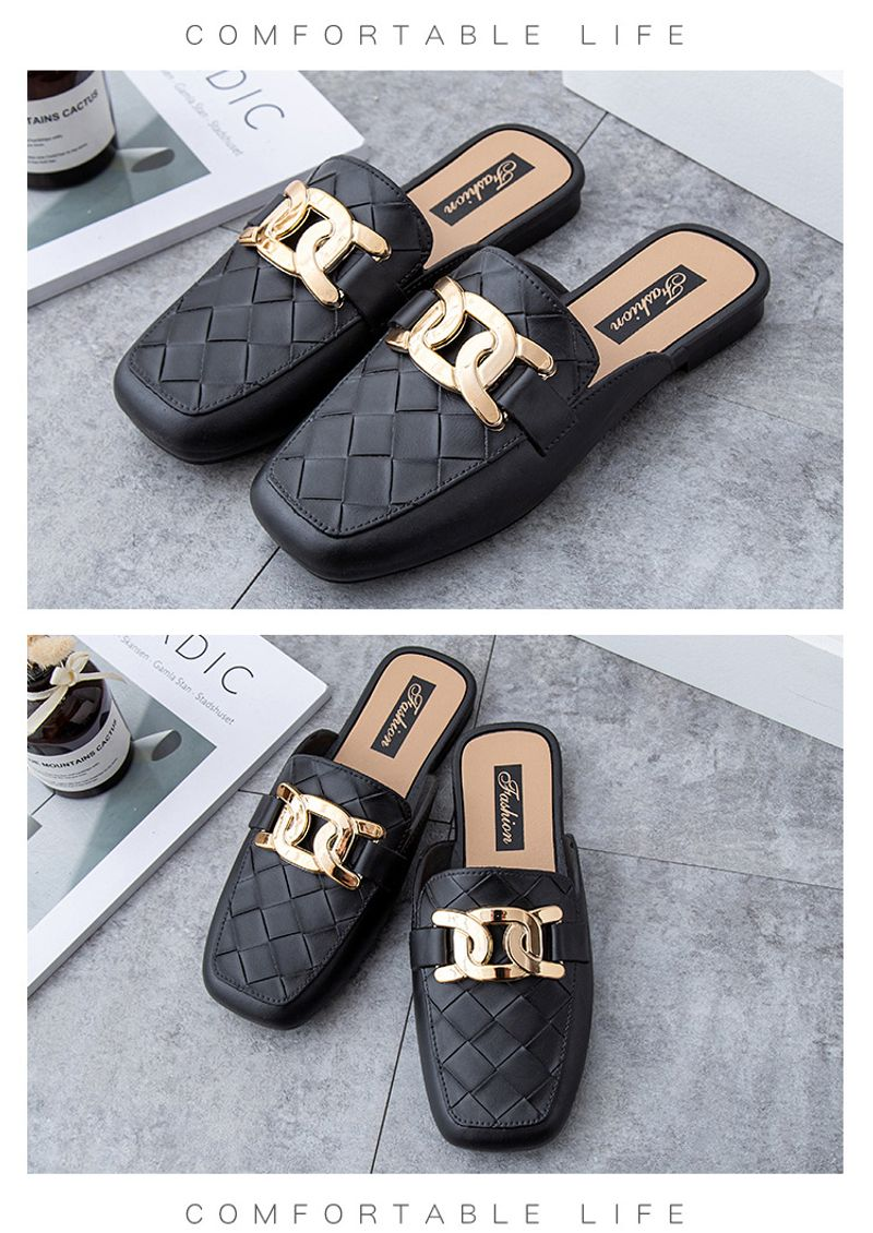 P7 Baotou half women's fashion summer outerwear, non-slip flat slippers, casual single shoes, outdoor sandals_voghion.com