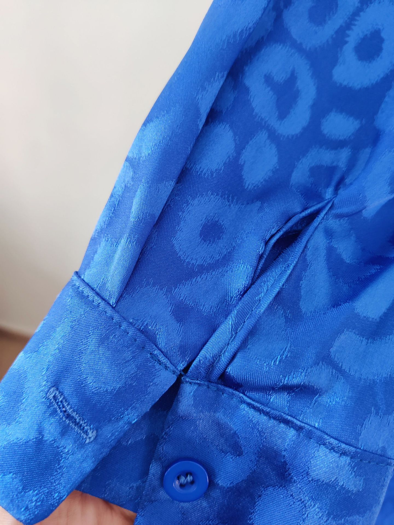 Chemise à manches longues imprimée léopard, avec taille élastique et pantalon ample, ensemble deux pièces, début d'automne_voghion.com