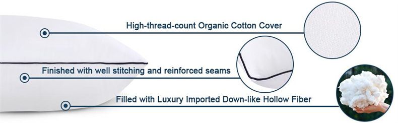 Super Soft Down Alternative Fiber Pillow Pack Of 2 Deep Sleep King/Queen Pillow Core Cooling Pillow_voghion.com